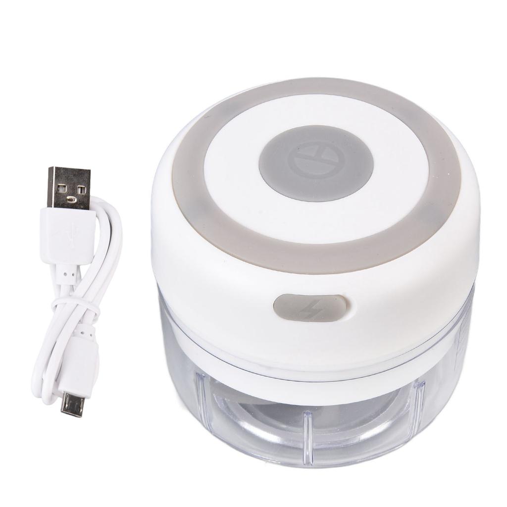 Mini-Zerkleinerer Langlebig Elektrisch 100 ml Fassungsvermögen Schnell Zerkleinern Tragbare Mühle für Küchenutensilien Weiß