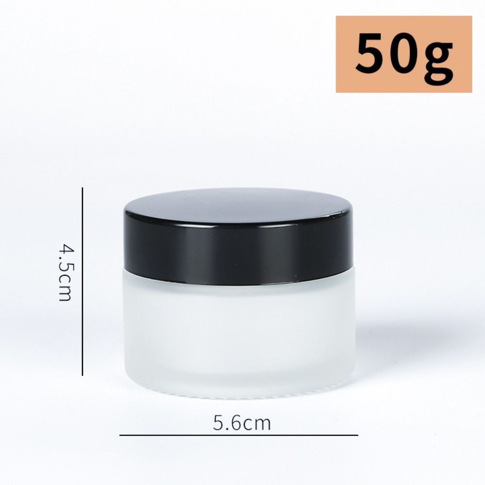 Silver/Gold/Black/White Face Cream Bottles 5-50g Makeup Jar Frosted Glass Cream Jar  Travel