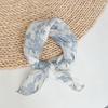 Spring And Summer 100% Linen Floral Thin Neck Scarves Square Scarf Neckerchief 70*70cm Office Hijab Headband Female Foulard