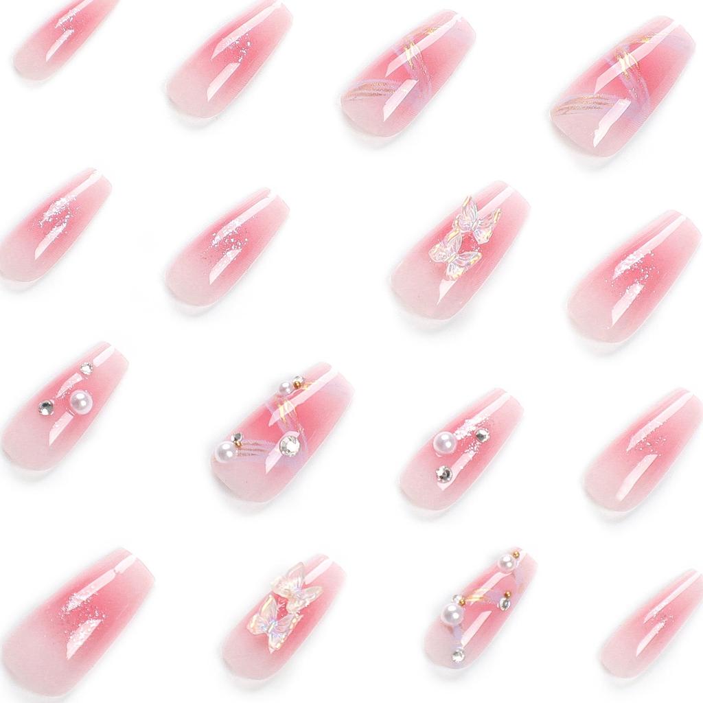 Xiaohongshu Pure Desire Blush Pearl Butterfly Wearable Nail Art Stickers