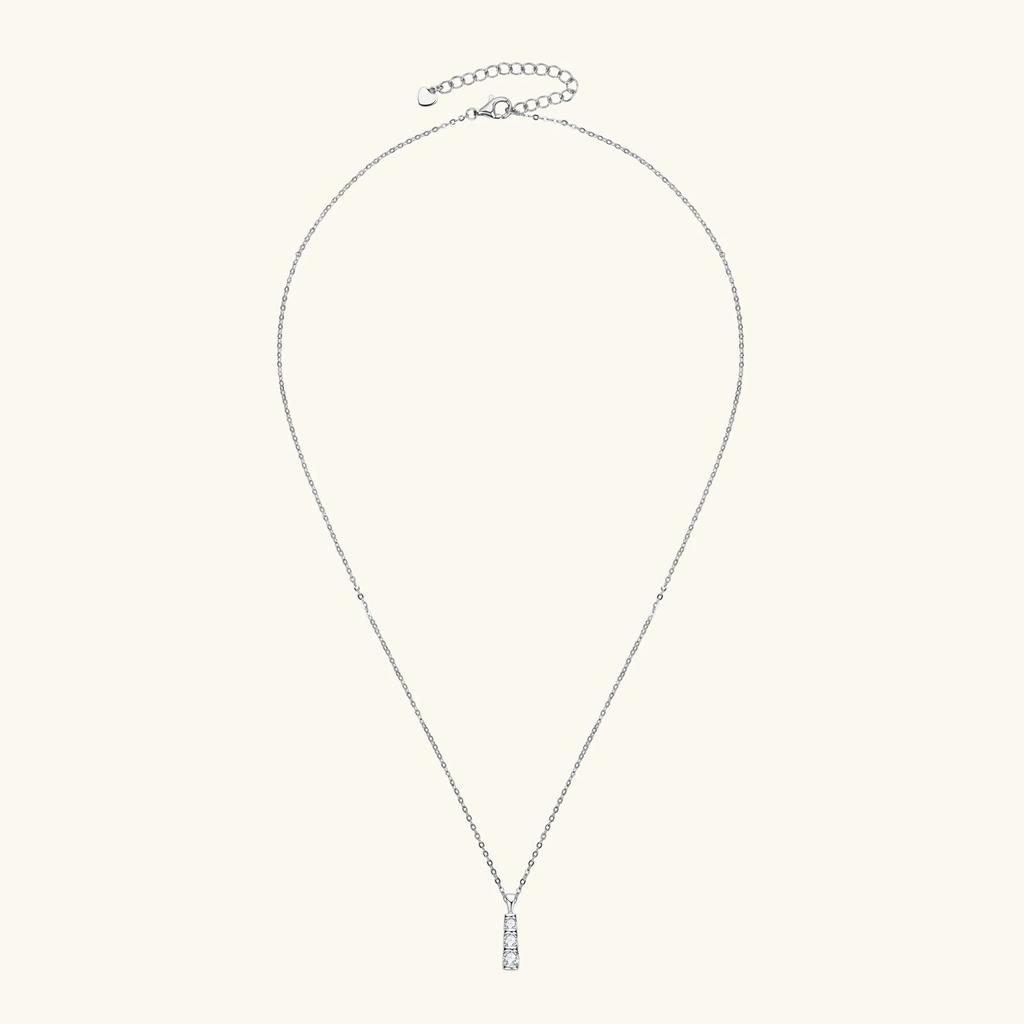 Moissanite Pendant Necklace for Women Men S925 Sterling Silver 3 Stone Diamond Necklaces Fashion Versatile Female Fine Jewelry