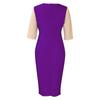 YYFS Women's Fashion Summer Spring Colour Block Print Short Sleeve O-Neck High Waist Casual Dresses