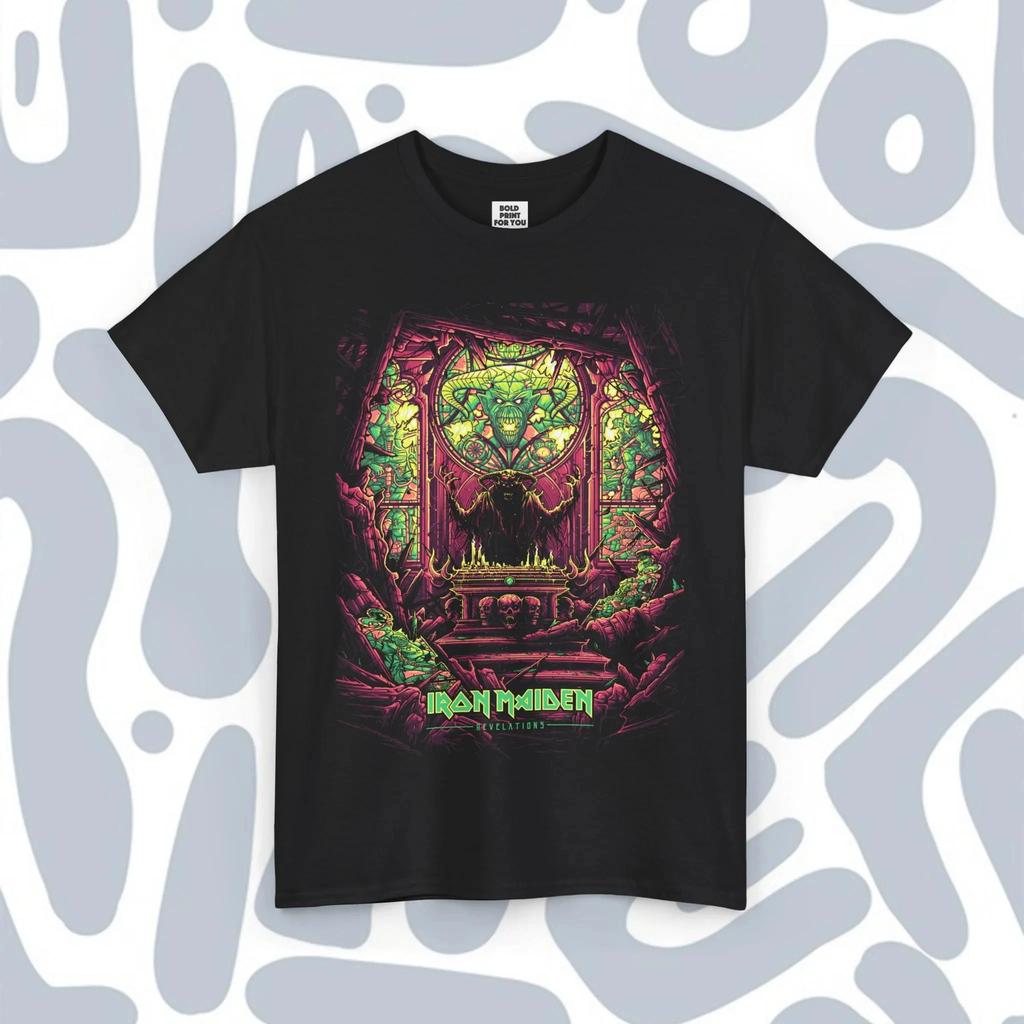 Iron Maiden 6 Icon HALLOWWED Premium Tshirt Iron Halowed Icon Maiden Heavy Metal Band T-shirt Metal T-shirt Oversize Megadeth