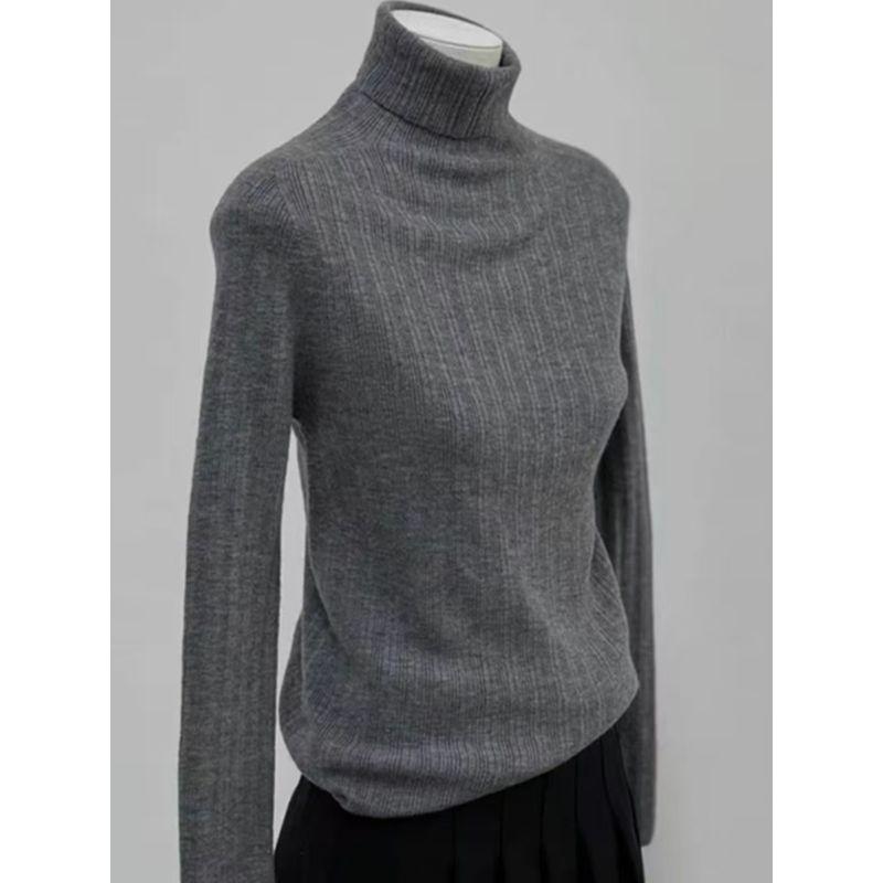 

Autumn 2025 New Arrival Fashion Style Temperament Commute Fashion All-Match Knitwear Tops Inner High Collar Popular This Year Dark gray S(37.50 kg-40.00 kg)