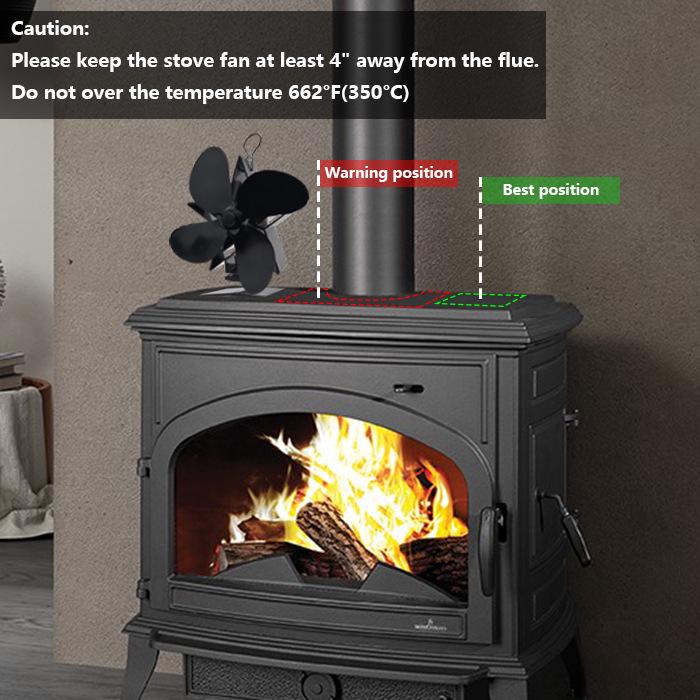 Upgraded American Wood Heat Powered Fireplace Fan for Enhanced Circulation