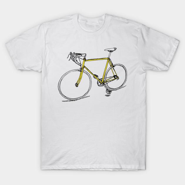 Men Black Print T-shirt Yellow Bike No-Cut Transfer Paper Print Cotton Tshirt S белый