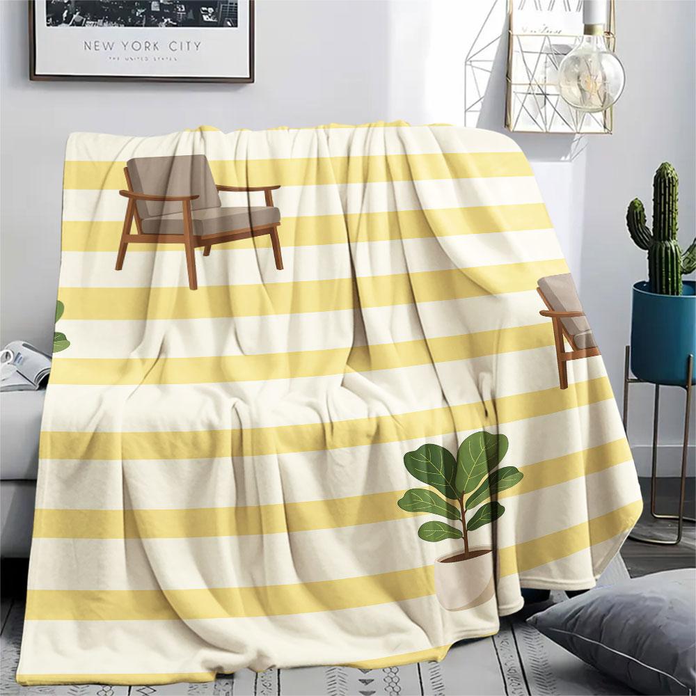 1 Stück Flanelldecke mit Zimmerdruck, geeignet für alle Jahreszeiten, für die Mittagspause, Wärme und Komfort, Weihnachtsgeschenke, Feiertagsgeschenk
