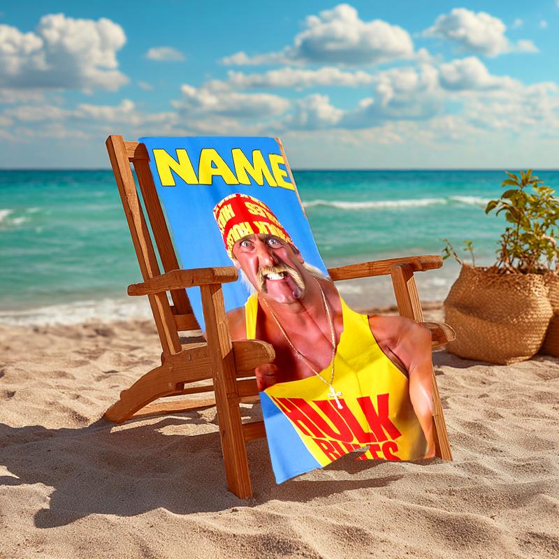 Personalized Customized Proof Beach Towel with Hulk Hogan Pattern - Soft, Absorbent,quick-drying,perfect Swimming,camping&bathing