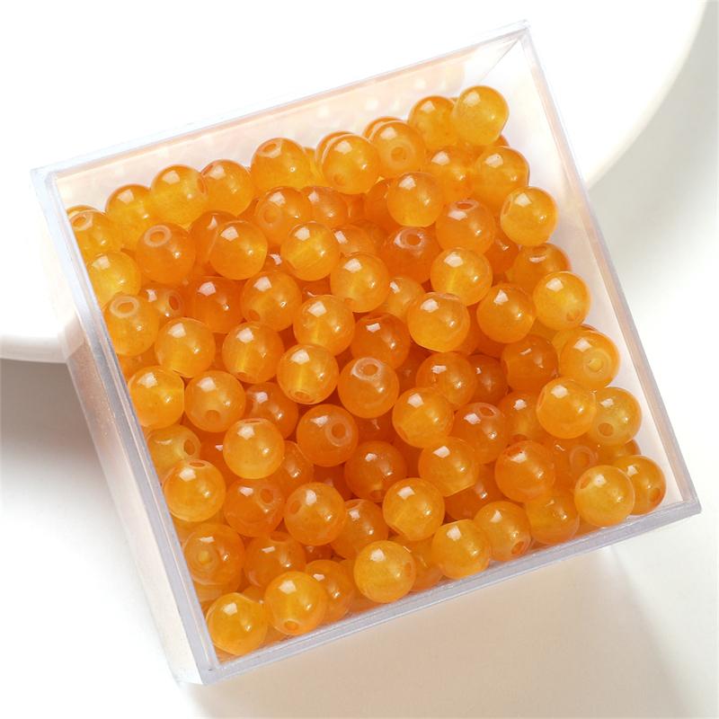 

50-135 шт. хрустальные стеклянные бусины желе сплошного цвета имитация нефрита камень свободные разделительные бусины для изготовления ювелирных изделий 6mm 50pcs оранжевый/жёлтый