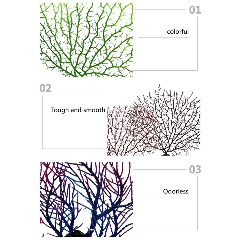 Artificial Coral Branch Décor Faux Coral Reef Décor Aquariums Ornament Fish Tanks Landscape Sea Fan Coral Decorations