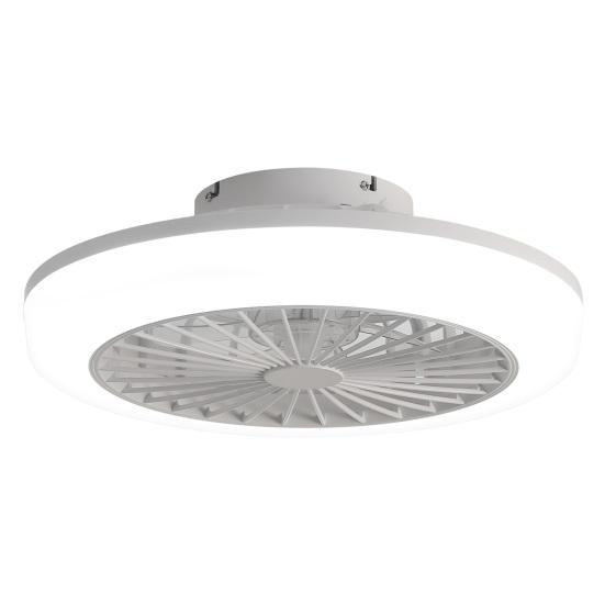 18palcový uzavřený stropní ventilátor se světlem a dálkovým ovládáním, Moderní nízkoprofilový bezlopatkový stropní ventilátor pro montáž na strop do ložnice, kuchyně, jídelny