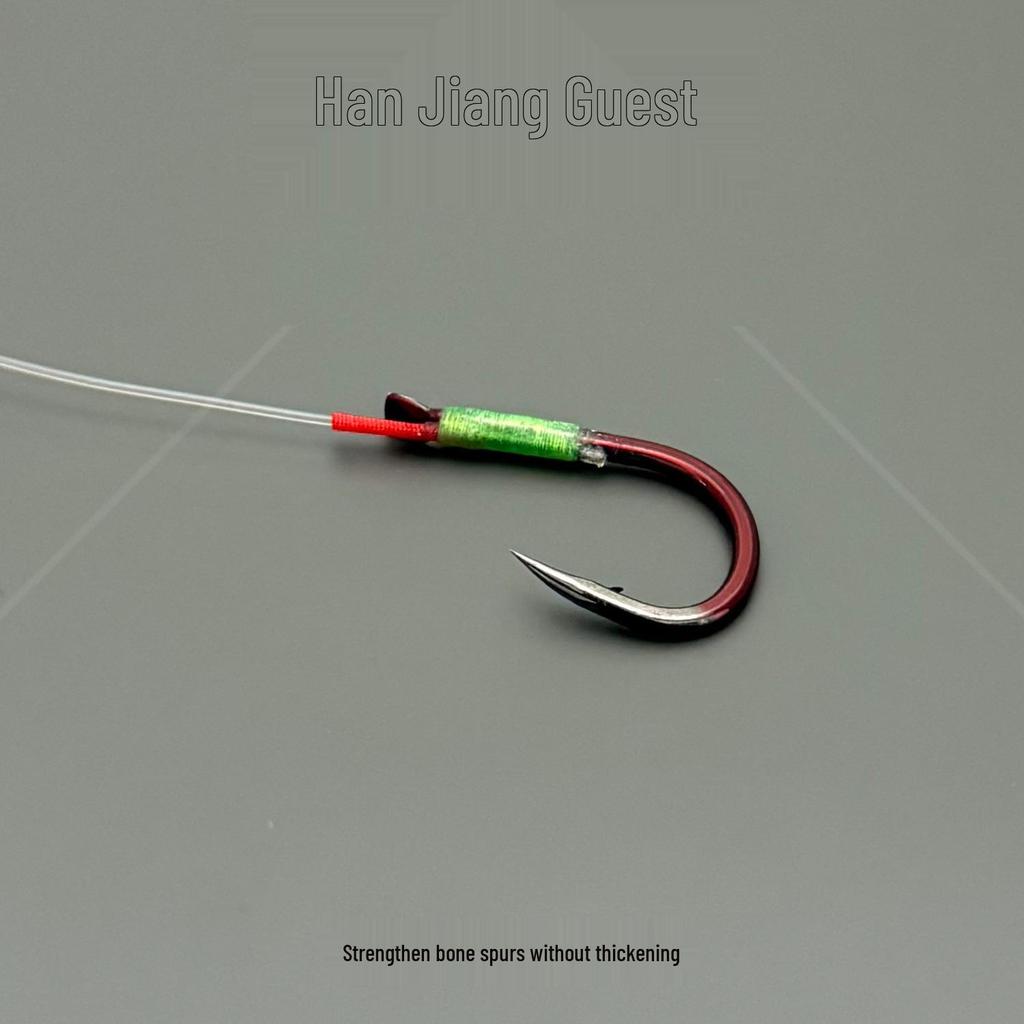 No-Knot Double Hook Heavy-Duty Leader for Grass Carp, Reinforced Lead-Free Trolling Line