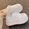 Platform White Shoes Women's Summer Mesh Shoes Women's Breathable Mesh Two and a Half Slippers with Wide-leg Pants Shoes Sports Board Shoes