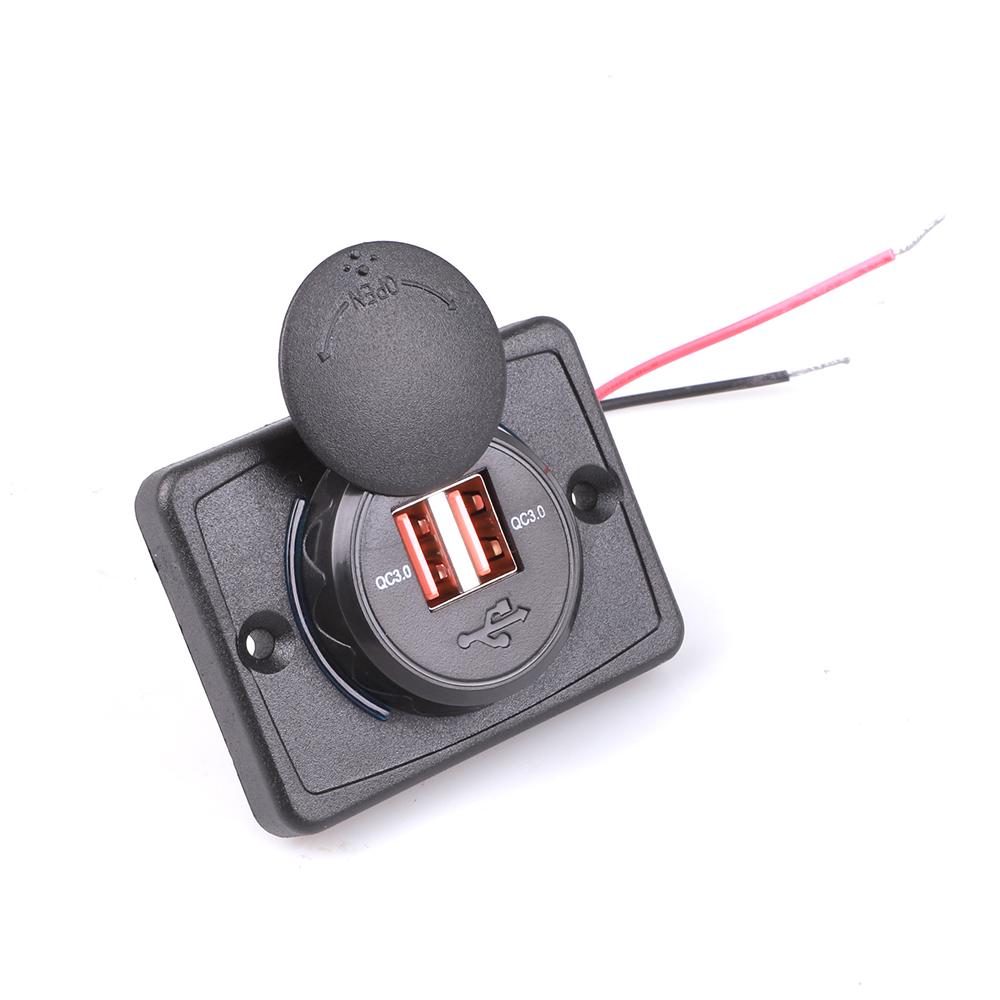DC 12V 24V QC3.0+PD USB Port Charger LED Light Socket Adapter Panel Surface Mount Fast Charger QC3.0 Type C PD USB Socket