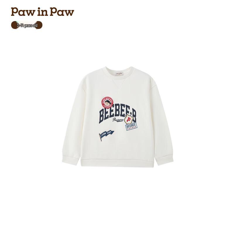PawinPaw Cartoon Bear Boys Crew Neck Sweatshirt, Spring 2026 130