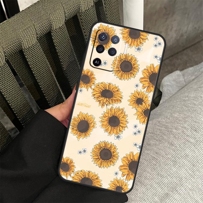 Sunflower Case For Oppo A18 A38 A58 A78 A98 A74 A94 A54 A40 A60 A80 A16 A76 A96 A15 A57S A17 A77 Cover