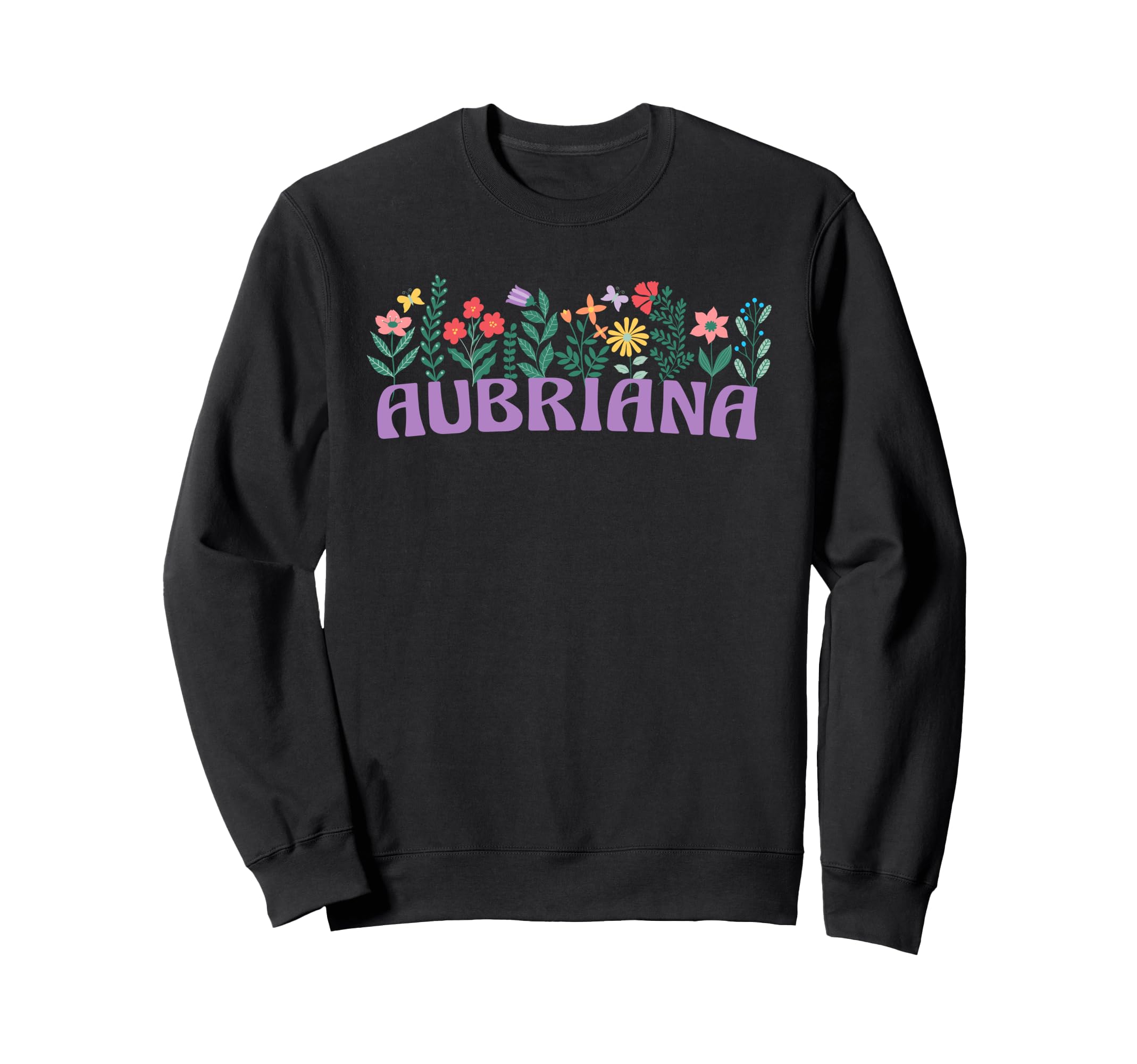 

Wildflower Floral AUBRIANA First Name Day Sweatshirt Mother s Women s чорний