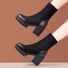8cm 10cm Small Size 33-43 Flexible Stretch Boots Women's Platform Shoes Fall Winter 2025 Block High Heels Ankle Boots with Fur