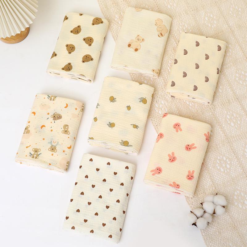 Double-Layer Crinkle Muslin Swaddle Blanket - Soft, Breathable, Skin-Friendly, Comfortable Newborn Towel