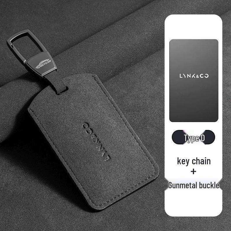 Key Case for 2024 Lynk & Co Models 09, 07, 08: Unisex NFC Card Holder with Car Logo and Gunmetal Buckle