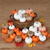 1/2Pcs Christmas Artificial Foam Pumpkin Decoration Autumn Pumpkin Maple Leaf DIY Craft Home Room Halloween Thanksgiving Decor