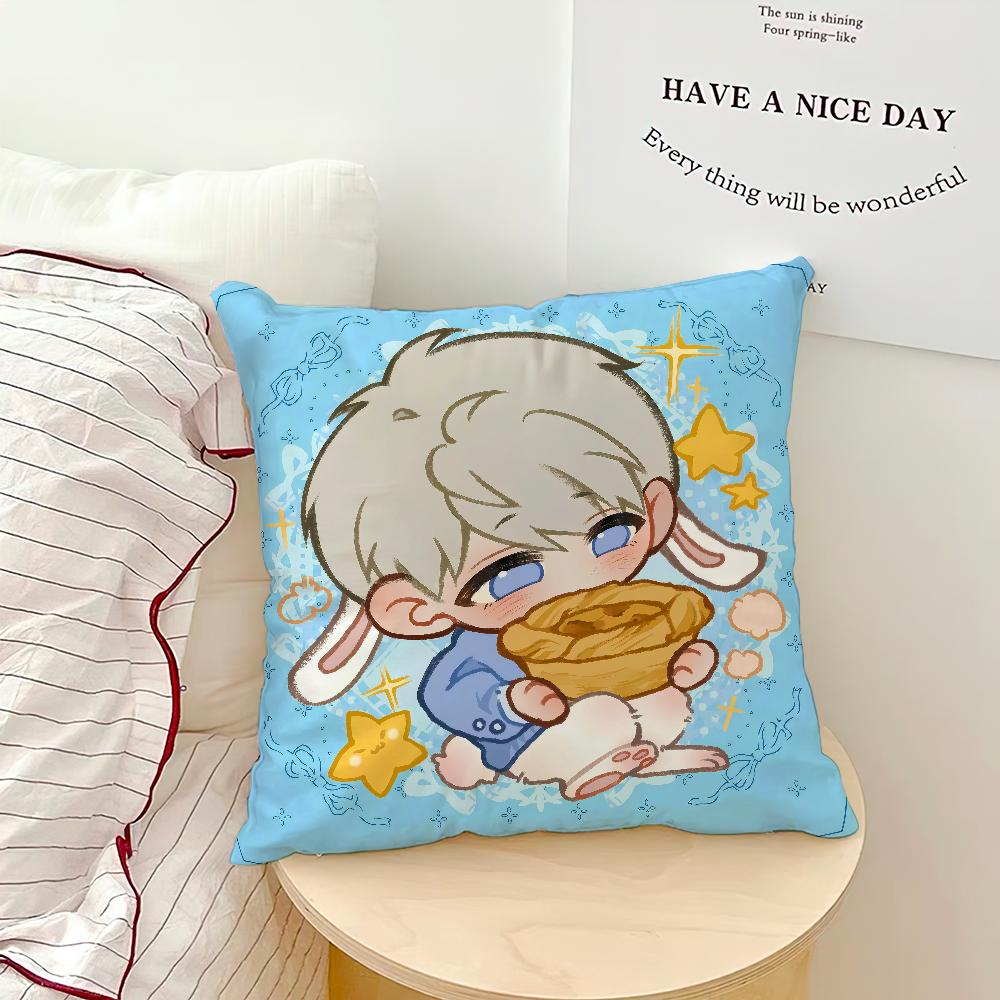 

game Love and Deepspace Chibi cute cushion cover Comfortable soft Pillow Case for Sofa Living Room Home Decor Protective Covers 30x30CM(12x12in)