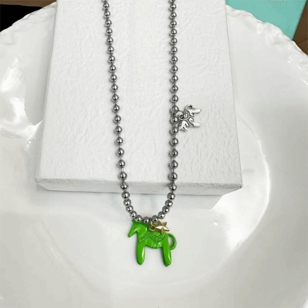 Plated Beads Chain Chokers Zinc Zinc Alloy Zodiac Animal Necklaces  Jewelry Gift