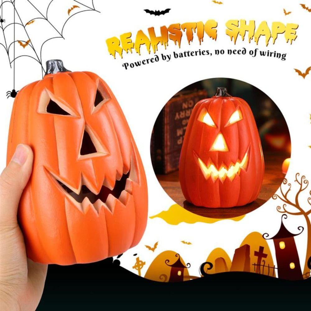 Glowende Pompoen Led Lamp Plastic Pompoen Vloerlamp Halloween Pompoen Lantaarn Buiten
