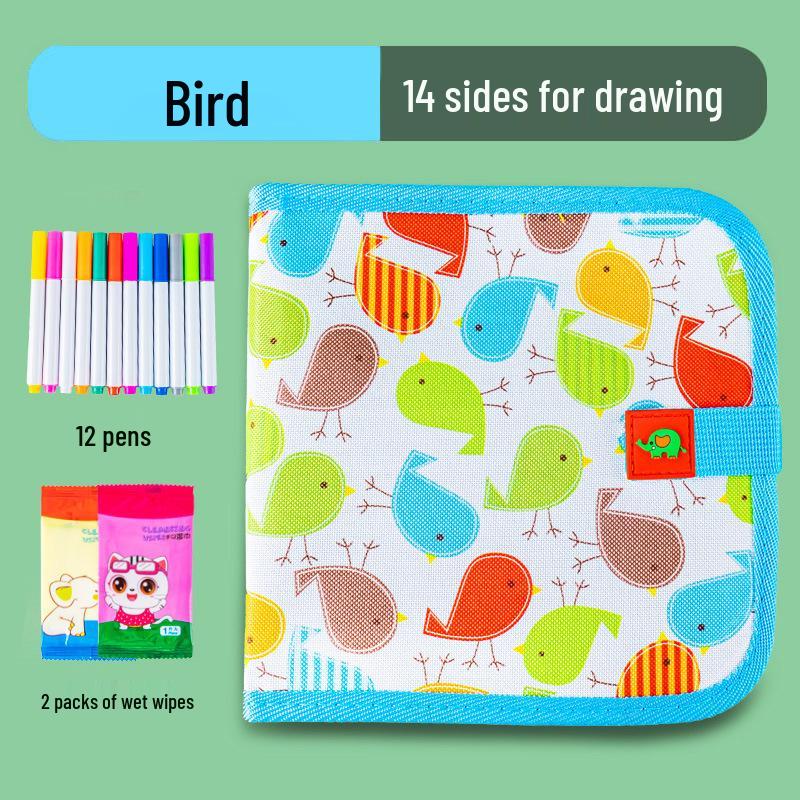 Portable Children's Folding Blackboard: Reusable Chalk Drawing Board and Erasable Graffiti Book for Home.