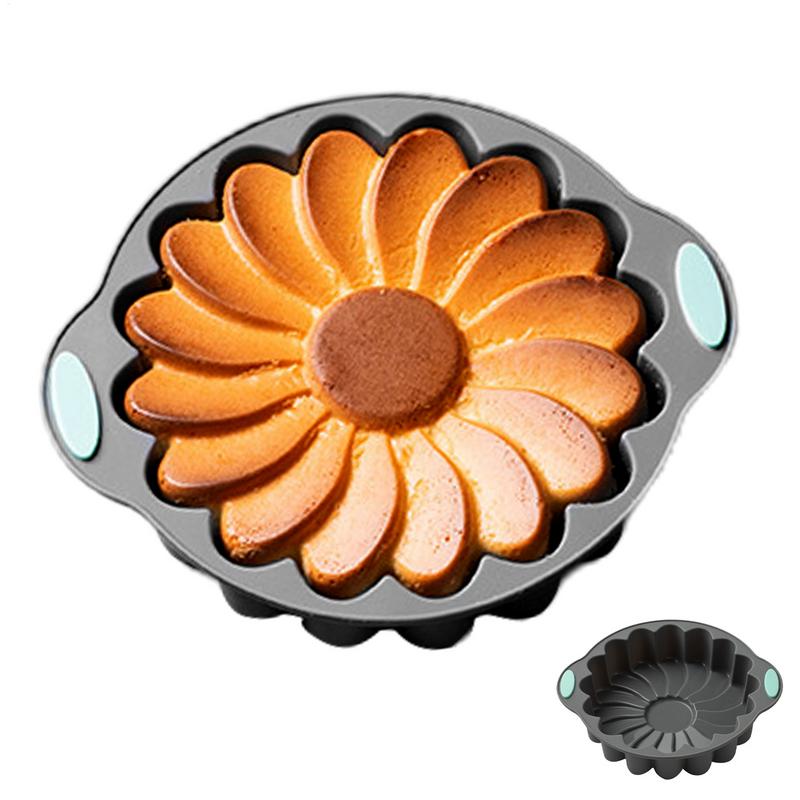 Flower Silicone Mold Round Sunflower Baking Molds Reusable Flower Baking Trays Large Cake Baking Pans for Valentine's Day