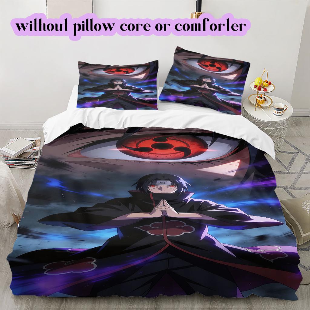 Naruto Sasuke Uchiha Various Sizes Bedding Set Duvet Cover 3pcs Children's Gift Print Cartoon Extra Large Decor