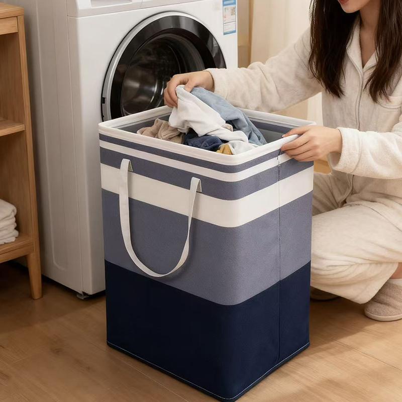 Cesto portabiancheria in tessuto autoportante con manici robusti e grande capacità, perfetto per organizzare i vestiti in camera da letto, bagno, dormitorio