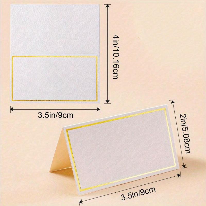 Golden Foil Border Place Cards Table Setting Name Cards Blank Place Cards Guest Cards for Wedding Banquet Dinner, Party Dinner, Decorations
