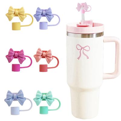 Silicone Bow-Tie Straw Cap for Stanley Tumblers Reusable Straw Tips Lid
