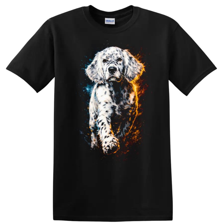Dog T Shirt Colorful Dog Design Energetic Running Dog Art Tee