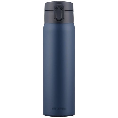 IRIS OHYAMA 500ml Vacuum Insulated Water Bottle, Keeps Water for 6 Hours, Easy One-Touch Opening and Drinking, Ideal for the Office, Direct Drinking,