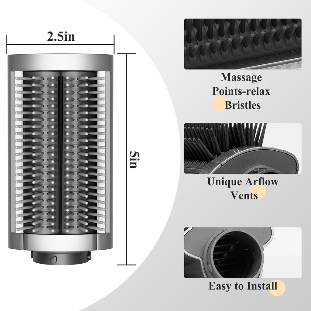 Nuevo cepillo alisador firme compatible con los accesorios Dyson Airwrap, para cabello encrespado y para lograr un estilo liso y suave, número de pieza 971892-08.