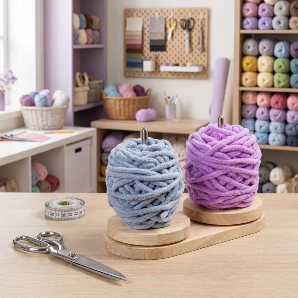 Wooden Yarn Rotating Tool Portable Thread Holder Auxiliary Tool Yarn Ball Holder  Crochet Work