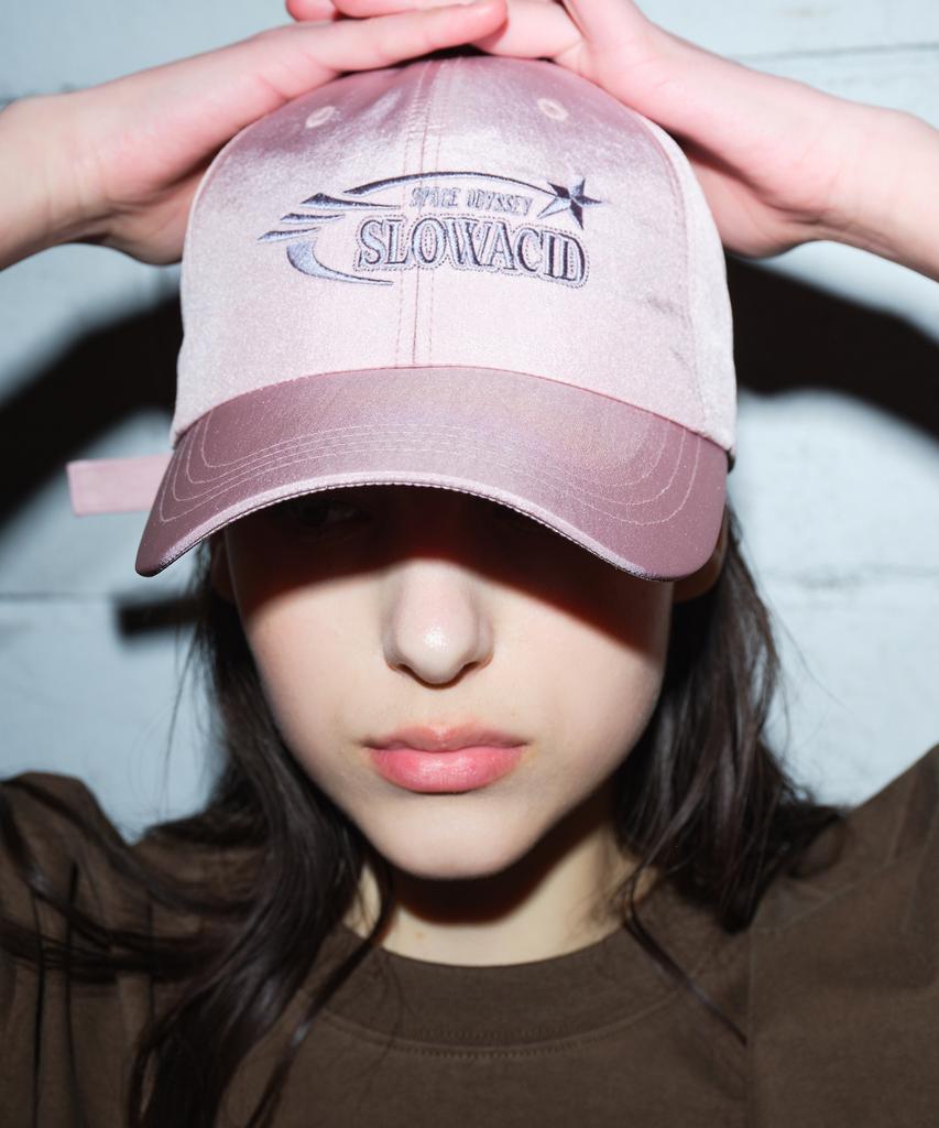 SLOWACID 3-Line Star Logo Nylon Ball Cap [Light Pink]