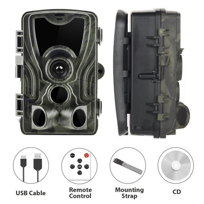 Caméra de chasse HC801A 16MP 8 boutons - Caméra de surveillance IP65 infrarouge