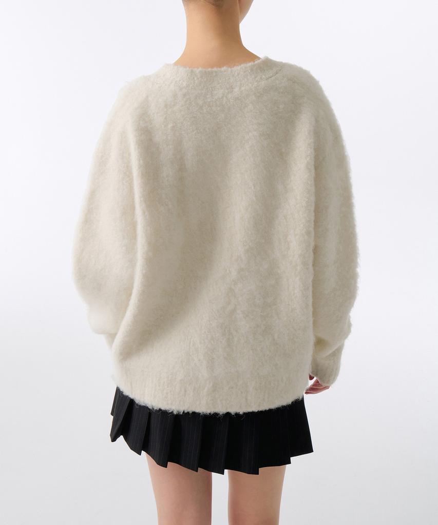 Musinsa Standard Woman Women'S Hairy Oversized Cardigan [Cream]