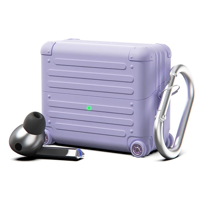 

miak Buds3/Buds3 Pro case silicone carrying case [ Shockproof silicon With carabiner wireless charging ] galaxy bads 3 buds 3 pro lavender MA27426GBP3