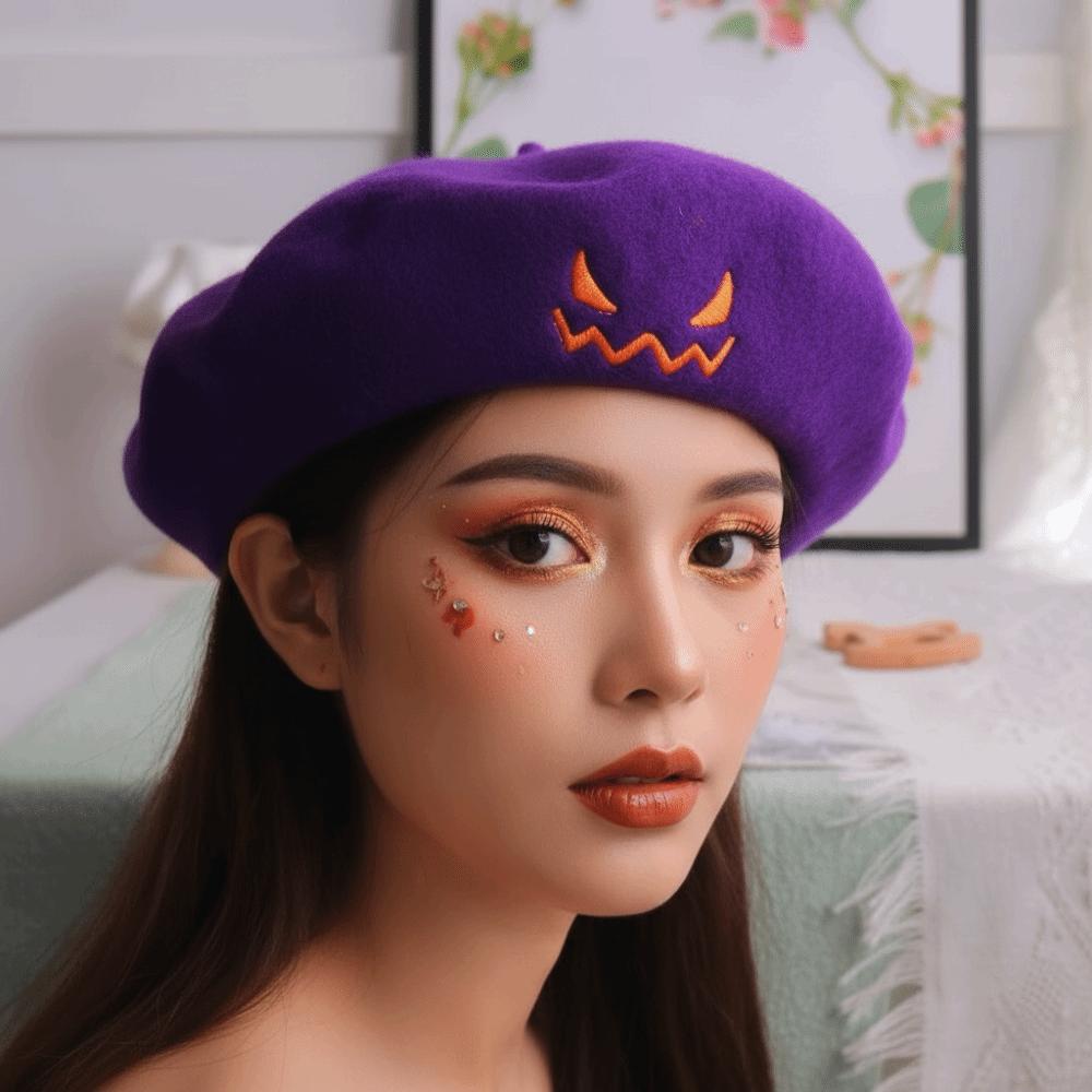 Lightweight Pumpkin Face Cap Embroidered Embroidered Painter Hat Autumn Winter Dress