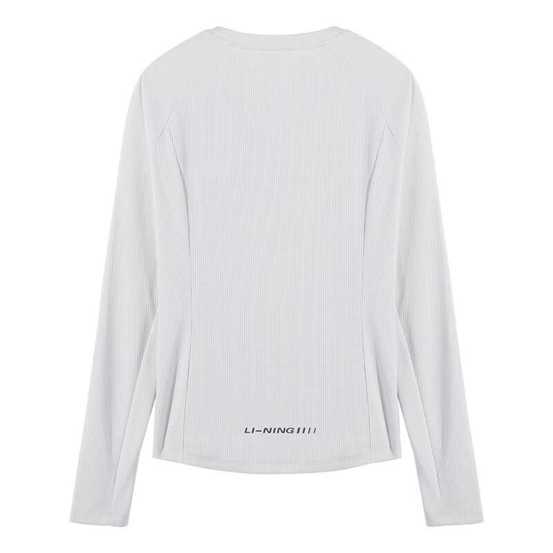 LI-NING Breathable Lightweight Women's Sports Top Solid Color Simple Fashion Slim Fit Crew Neck Long Sleeve Athletic T-Shirt
