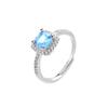 Fashion Four-Claw Square Diamond Ring Women'S Light Luxury High-End Multi-Color Zir*****Pen Ring Jewelry