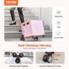 Foldable Cart with Stair Climbing Wheels Collapsible Rolling Crate 65L
