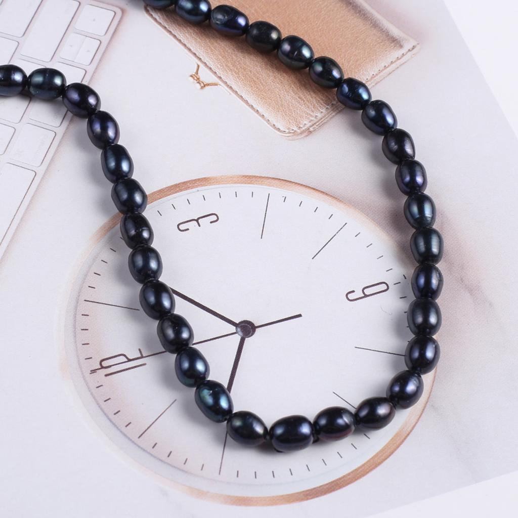1String, Black Natural Freshwater Pearls, 6-7mm, Handmade Rice Pearl Beads for Jewelry Making DIY, Cheapest Items Available 36cm