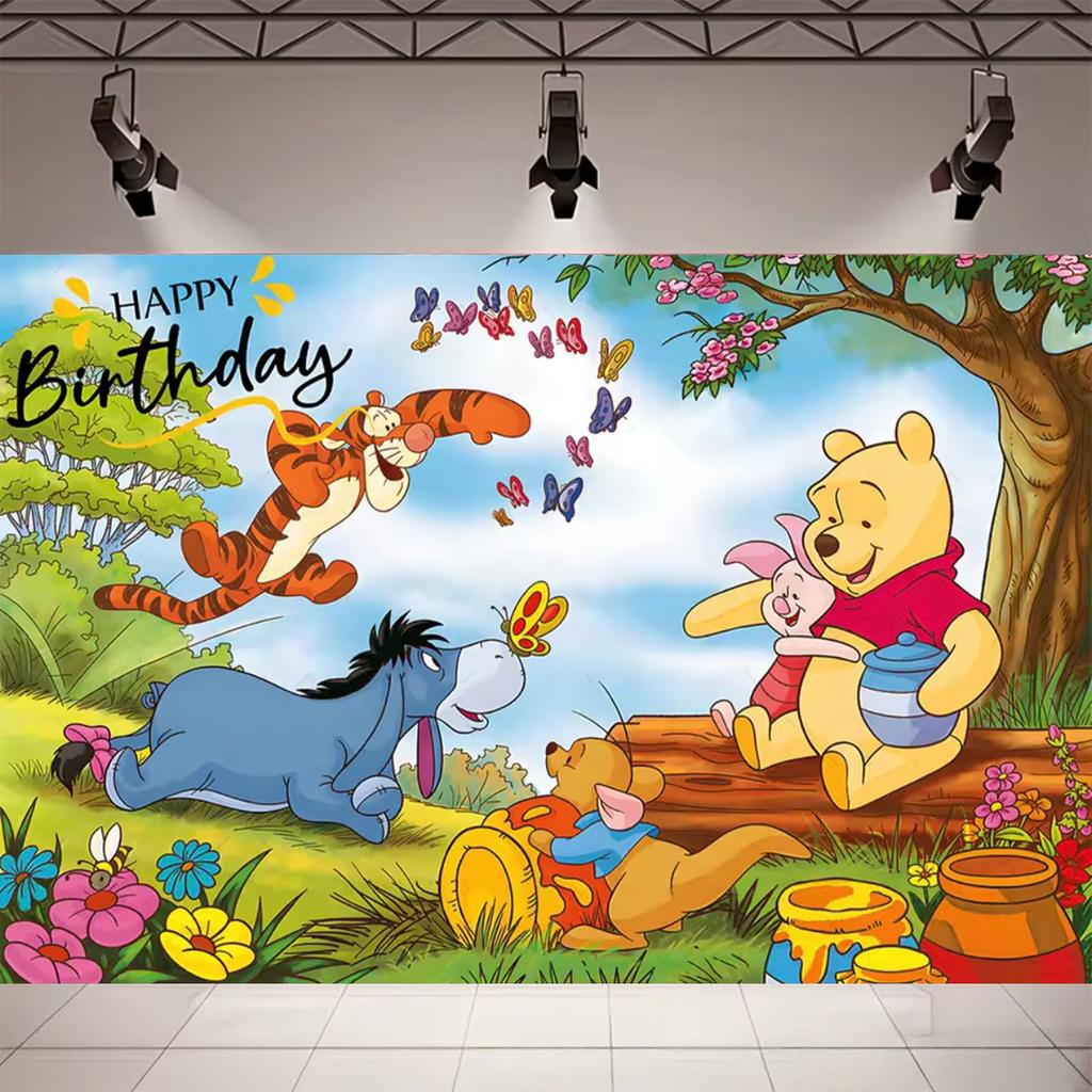 Winnie the Pooh welcome backdrop, cute bear, bee, for children, newborn, baby shower, photography, gift99