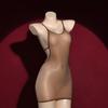 Qing Mint Thin Strap Horse Oil Stockings Oily Silky Slippery Hip Skirt Sexy Backless Nightclub Wind Dancing Black Silk Skirt