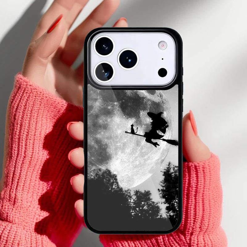 Halloween Moon Witch Horror Phone Case for iPhone 17 16 15 14 13 Pro Max Back Cover for 12 11 Pro Coque